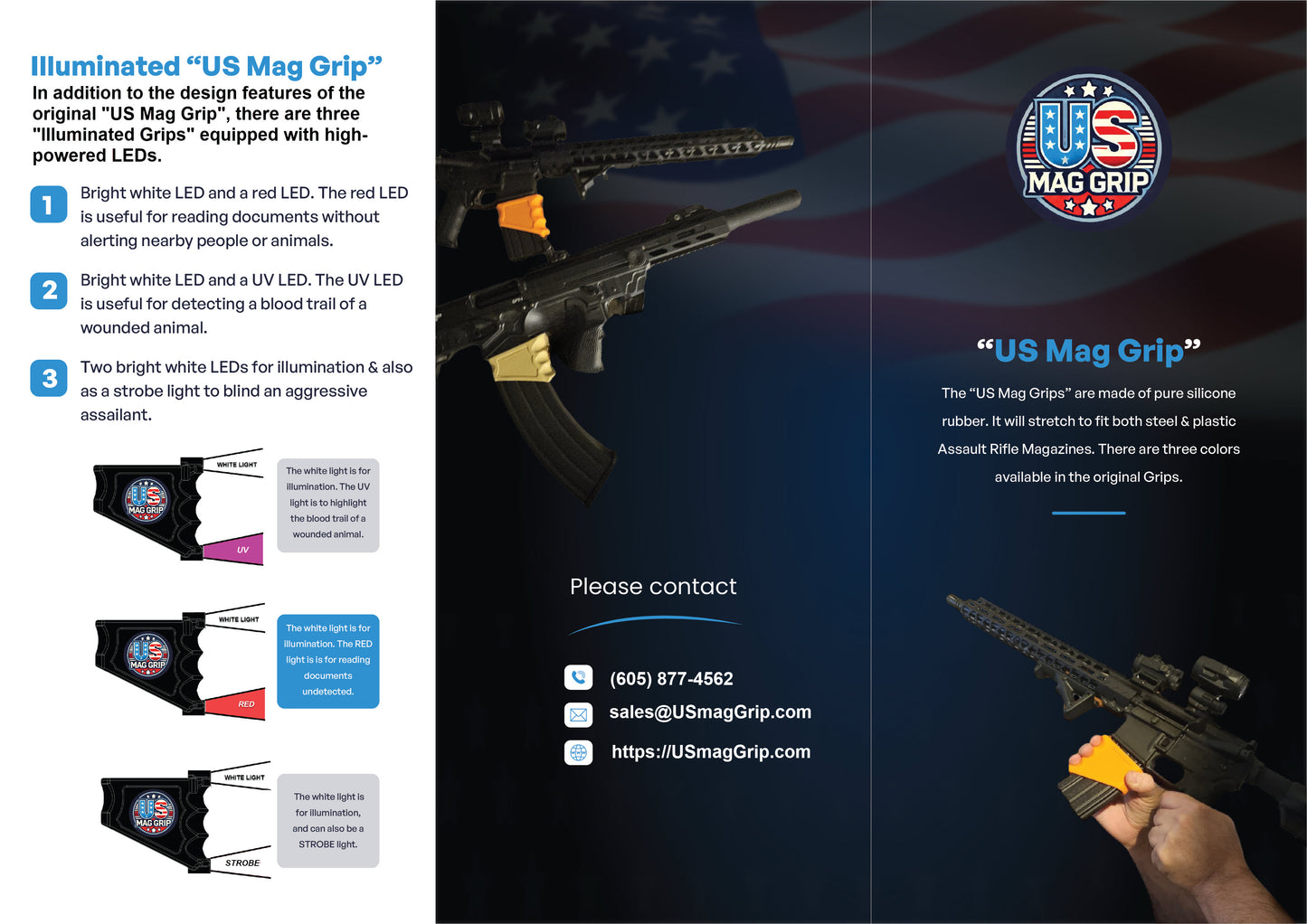 US Mag Grip: ILLUMINATED WHITE STROBE